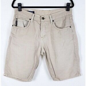 Armani Jeans Mens 32 Khaki Twill Shorts Italy Euro Summer Bermuda